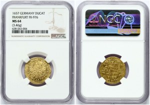 Frankfurtský dukát 1657 NGC MS 64 TOP POP