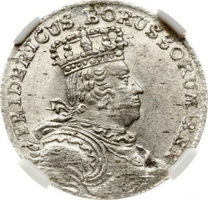 Prussia 6 Kreuzer 1757 B NGC MS 62