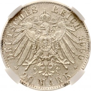 Nemecko Prusko 20 mariek 1900 A NGC AU DETAILY