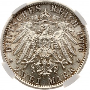 Allemagne Lippe-Detmold 2 Mark 1906 A NGC MS 62