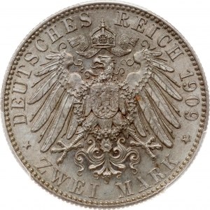 Germany Saxony 2 Mark 1909 E Leipzig University PCGS MS 66+