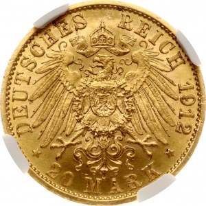 Nemecko Prusko 20 mariek 1912 A NGC MS 63