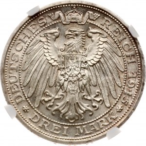 Allemagne Mecklenburg-Schwerin 3 Mark 1915 A NGC MS 64