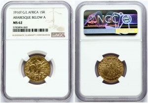 Německá východní Afrika 15 Rupien 1916 T NGC MS 62