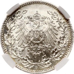 Niemcy 1/2 Marka 1918 D NGC MS 68 TOP POP