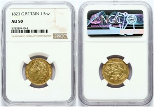 Suverén Velké Británie 1823 NGC AU 50