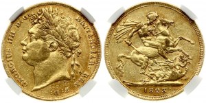 Suverén Velké Británie 1823 NGC AU 50