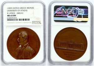 Griechenland Medaille 1839 Universität von Athen NGC MS 65 BN