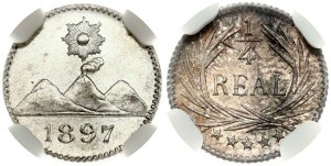 Gwatemala 1/4 Real 1897 NGC MS 66