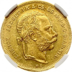 Ungarn 20 Francs / 8 Forint 1876 KB NGC MS 61