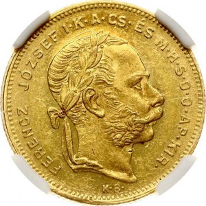 Maďarsko 20 franků / 8 forintů 1876 KB NGC MS 61