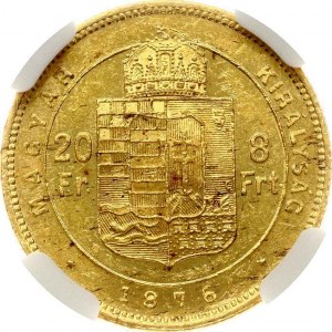 Hongrie 20 Francs / 8 Forint 1876 KB NGC MS 61