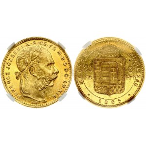 Hungary 20 Francs / 8 Forint 1886 KB NGC MS 61