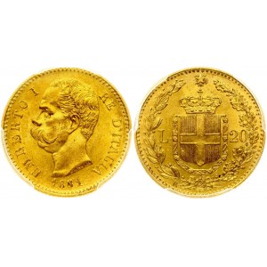 Italy 20 Lire 1881 R PCGS MS 63