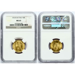 Italie 50 Lire 1931 R IX NGC MS 65