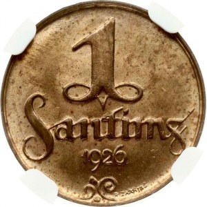 Łotwa 1 Santims 1926 NGC MS 65 RB TOP POP