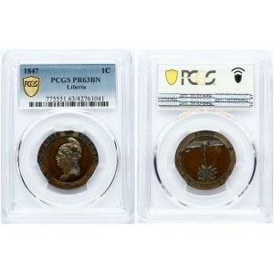 Libérie 1 cent 1847 PCGS PR 63 BN