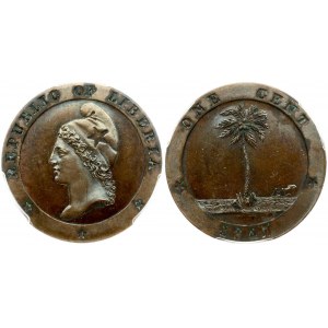 Libéria 1 cent 1847 PCGS PR 63 BN