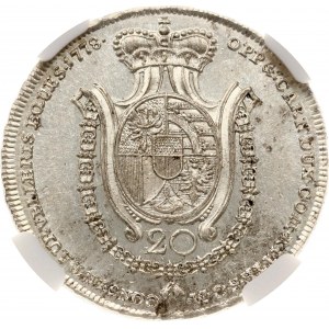 Liechtenstein 20 Kreuzer 1778 NGC MS 62