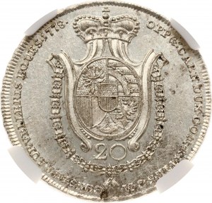 Lichtenštajnsko 20 Kreuzer 1778 NGC MS 62