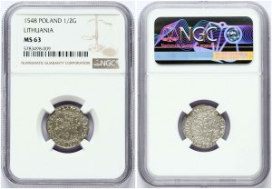 Litauen Polgrosz 1548 Vilnius NGC MS 63