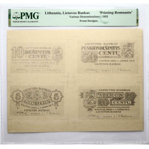Lithuania 5 - 50 Centu 1922 Front Designs Print PMG