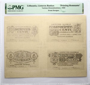 Litva 5 - 50 Centu 1922 Přední vzory Tisk PMG