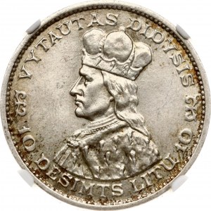 Litva 10 Litu 1936 Vytautas Zdvojený reverz NGC MS 64+ TOP POP