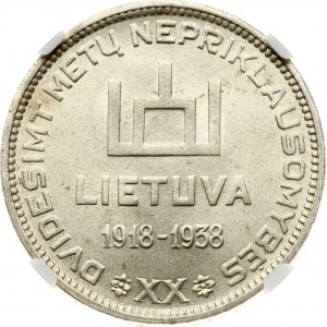 Lituanie 10 Litu 1938 Smetona - République 20 ans NGC MS 66 TOP POP