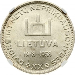 Litva 10 Litu 1938 Smetona - Republika 20 rokov NGC MS 66 TOP POP