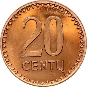 Lituania 20 Centu 1990 Moneta di sonda Molto rara