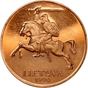 Litva 20 Centu 1990 Sonda minca Veľmi zriedkavé