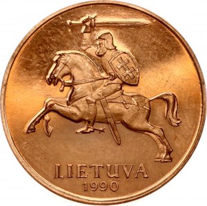 Litewska moneta 20 Centu 1990 Probe bardzo rzadka