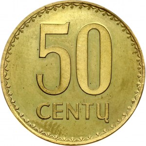 Lituanie Pièce de 50 Centu 1990 Probe Très rare