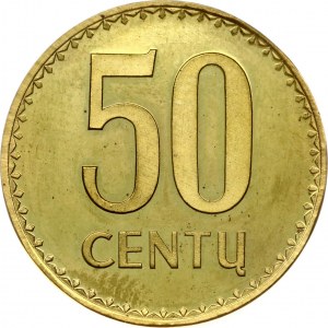 Lituania 50 Centu 1990 Moneta di sonda Molto rara