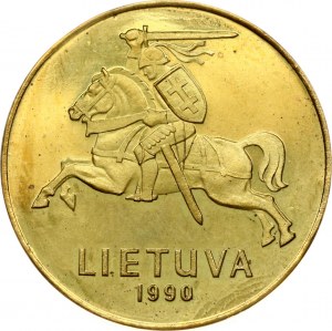 Lituania 50 Centu 1990 Moneta di sonda Molto rara