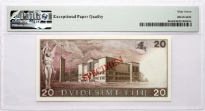 Litva 20 Litu 1991 (ND 1993) Maironis SPECIMEN PMG 67 Superb Gem Unc