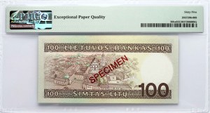 Lituanie 100 Litu 1994 Daukantas PAVYZDYS/SPECIMEN PMG 65 Gem Uncirculated EPQ