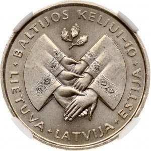 Lituania 1 Litas 1999 Via Baltica NGC MS 67 TOP POP