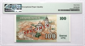 Litwa 100 Litu 2000 Daukantas PAVYZDYS/SPECIMEN PMG 67 Superb Gem Unc