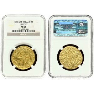 Utrecht 2 Dukaten 1656 NGC AU 58 TOP POP