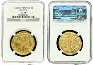 Utrecht 2 Dukaten 1656 NGC AU 58 TOP POP