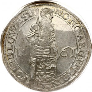 Nizozemí Západní Frísko Stříbrný dukát 1661 NGC MS 63 TOP POP