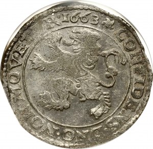 Nizozemsko Západní Frísko 1 Lion Daalder 1663 NGC MS 63 TOP POP