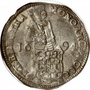 Holandia UTRECHT 1 srebrny dukat 1694 NGC MS 62