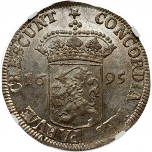 Paesi Bassi FRIESLANDIA OCCIDENTALE 1 ducato d'argento 1695 NGC MS 63 TOP POP