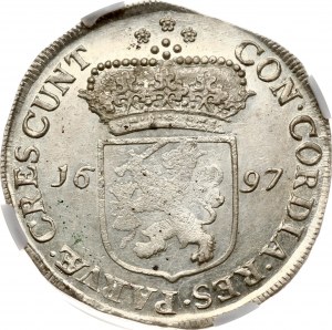 Ducato d'argento dei Paesi Bassi 1697 NGC MS 61 TOP POP