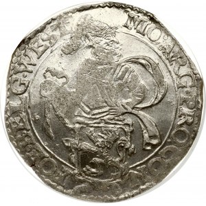 Holandia GELDERLAND 1 srebrny dukat 1698/7 NGC MS 63 TOP POP