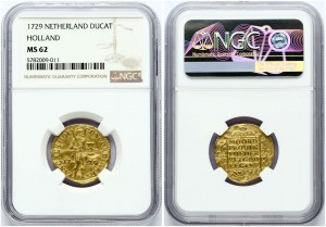 Holland Dukat 1729 NGC MS 62