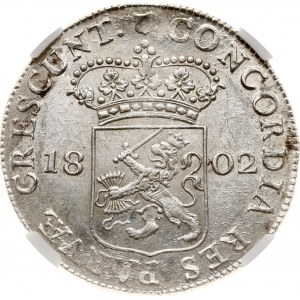 Niederlande Batavian Republik Utrecht Silber Dukat 1802 NGC MS 62 TOP POP